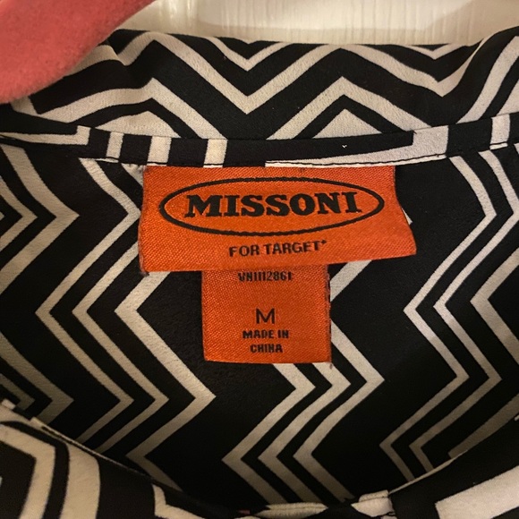 Missoni for Target black and off-white chevron blouse size M - Picture 6 of 6